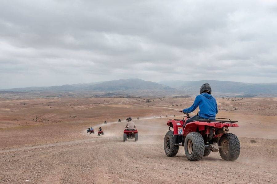 Quad biking through the rocky terrain of Agafy desert