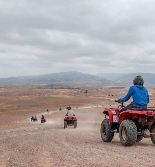 Quad biking through the rocky terrain of Agafy desert